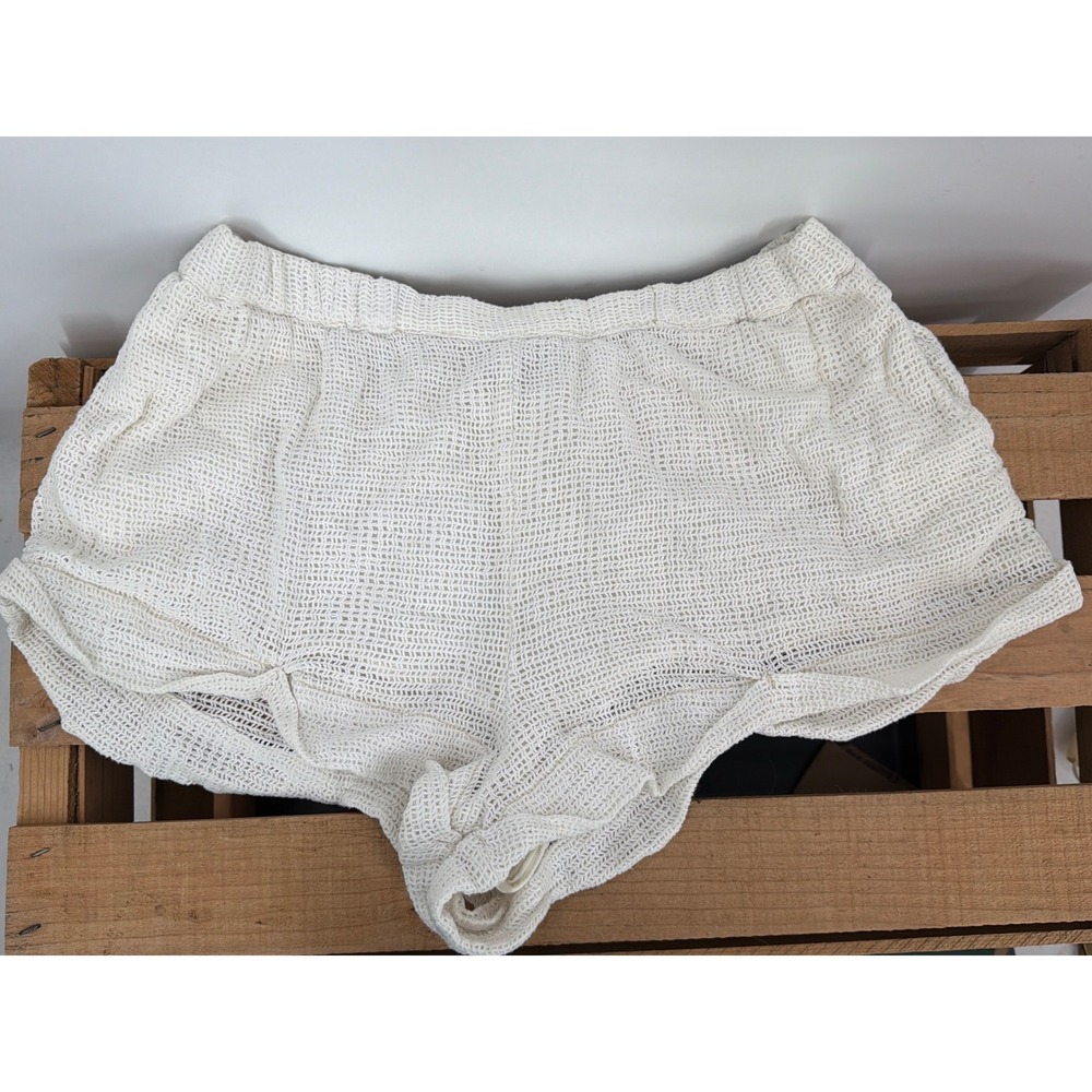 Out From Under Urban Outfitters Crochet Knit Shorts‎ Ivory White OB1454220 Small